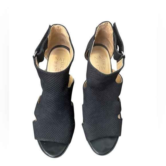Naturalizer Black Leather Open Toe Sandals Size 8 - Picture 2 of 5